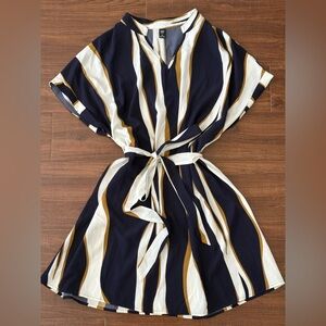 Striped Belted Dress Size 1XL